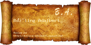 Báling Adalbert névjegykártya